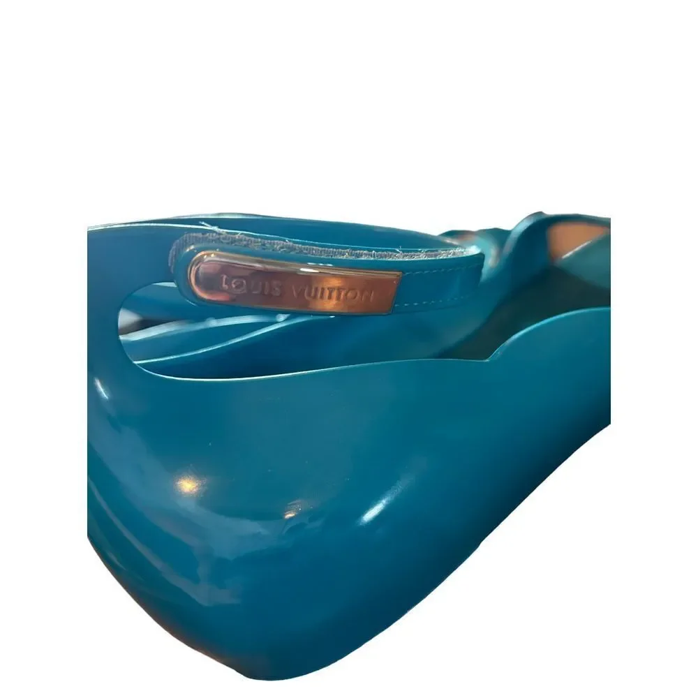 Louis Vuitton Elektrochoc Blue Rubber Sandals 38/8‎